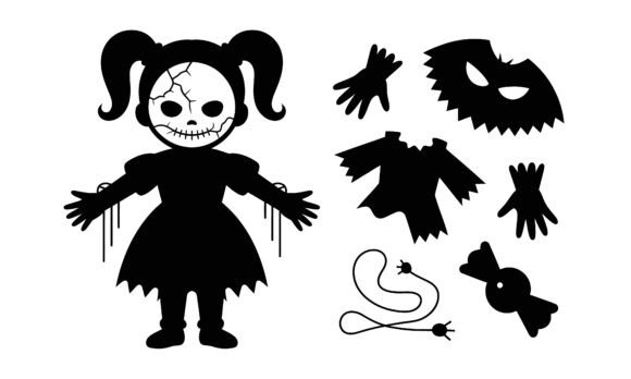 Download Spooky Doll Silhouette with Halloween - Spooky doll Collection
