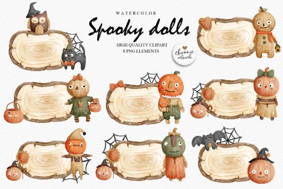 Download Spooky Doll with Wooden Boarder Clipart - Spooky doll Collection